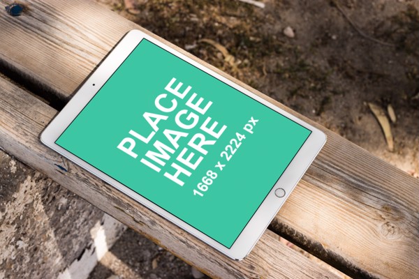 iPad on bench