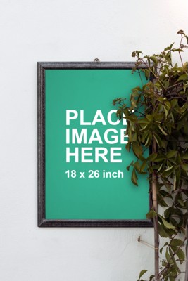 Frame hanging on wall