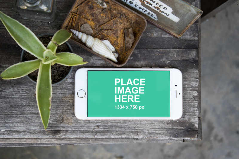 White iPhone in landscape
