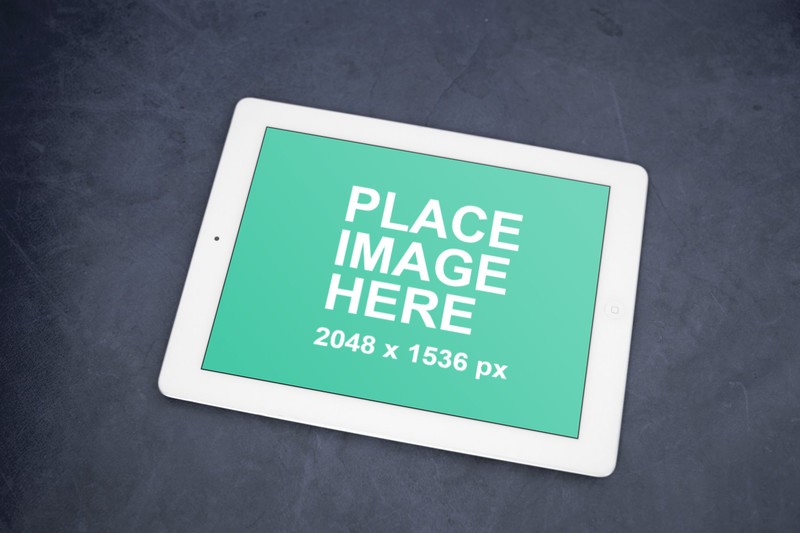 iPad on concrete landscape