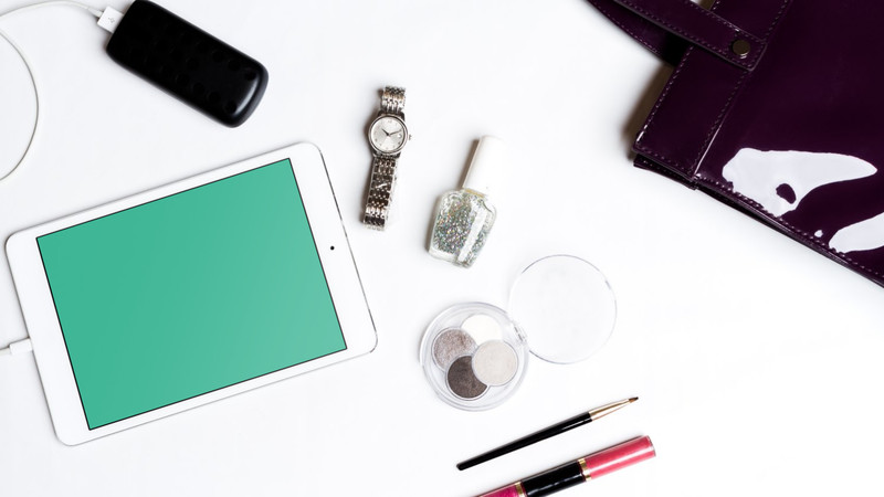 iPad on white desk