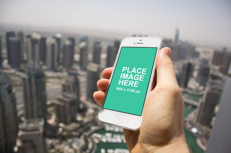 iPhone 5 in city environment