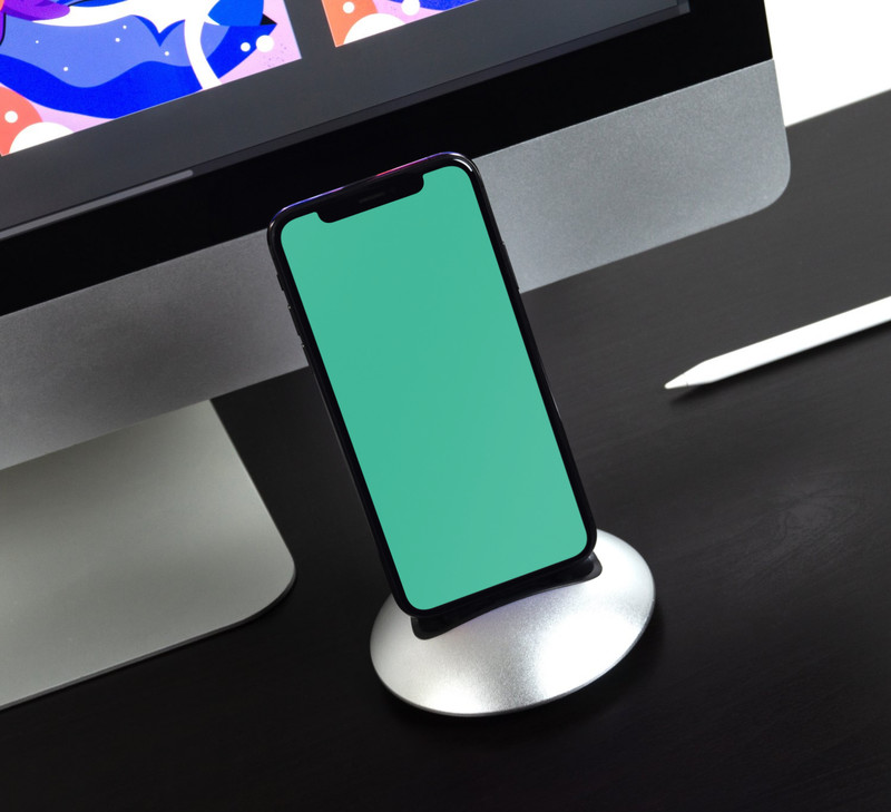 iPhone X on charging dock