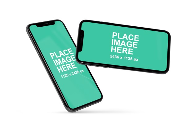 Two iPhone X in 1 mockup