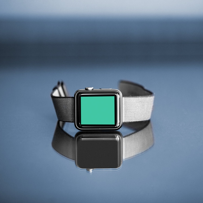 Apple watch in glassy surface