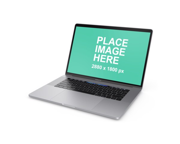 Left faced MacBook Pro with Touch Bar