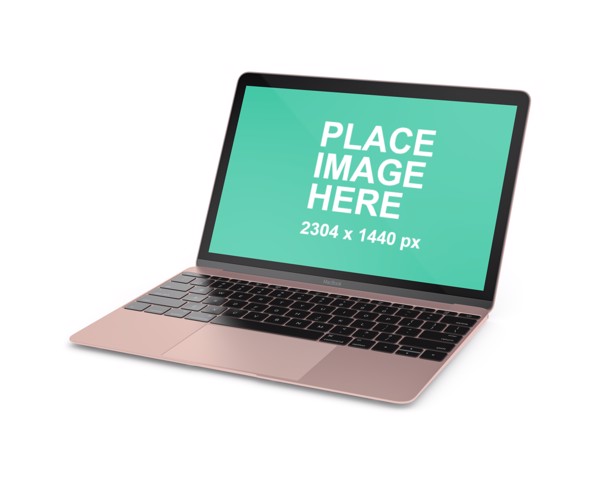 Left faced Rose Gold MacBook