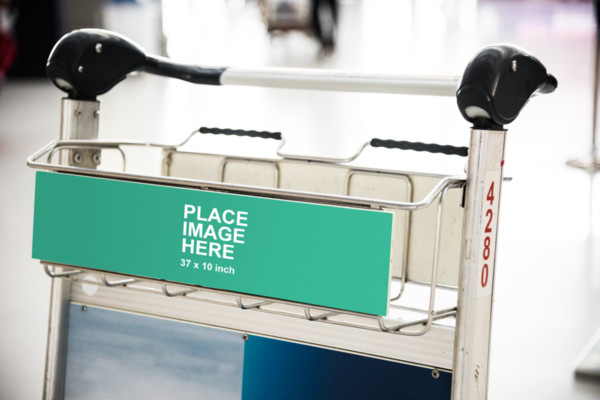 Long sign on trolley