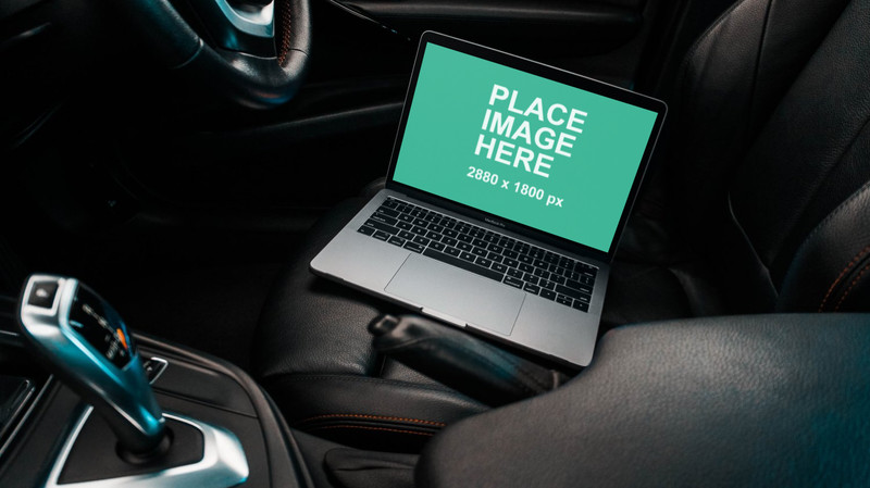 MacBook Pro in car