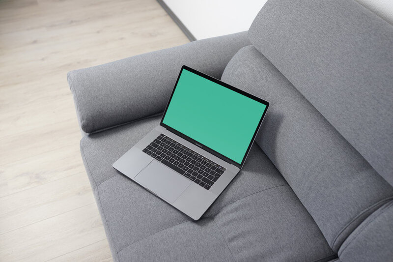 MacBook Pro on sofa