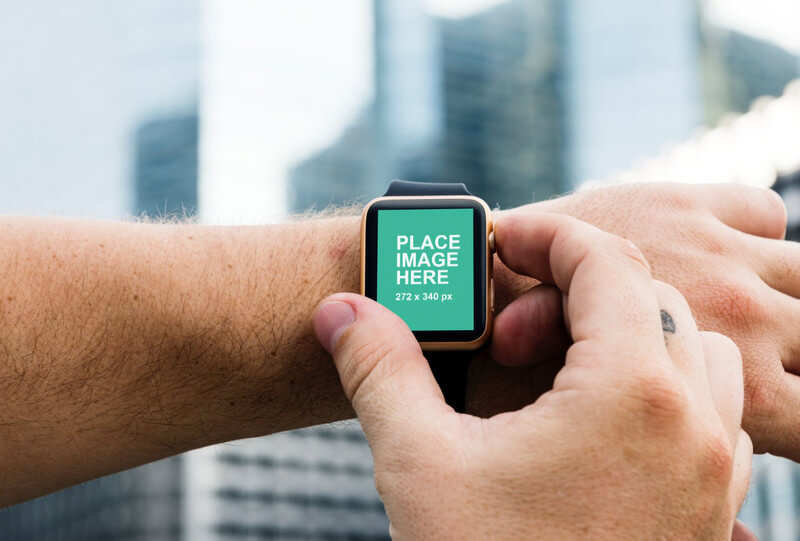 Man wearing Apple Watch