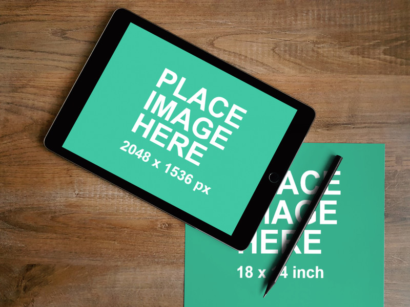 Black iPad mini with paper
