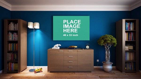 Large canvas in living room