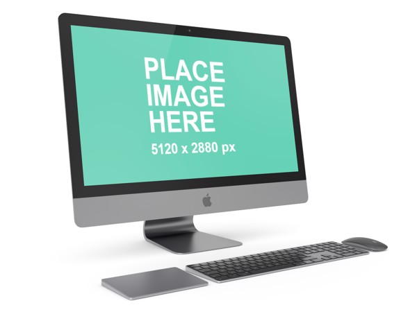Right faced 5K iMac mockup