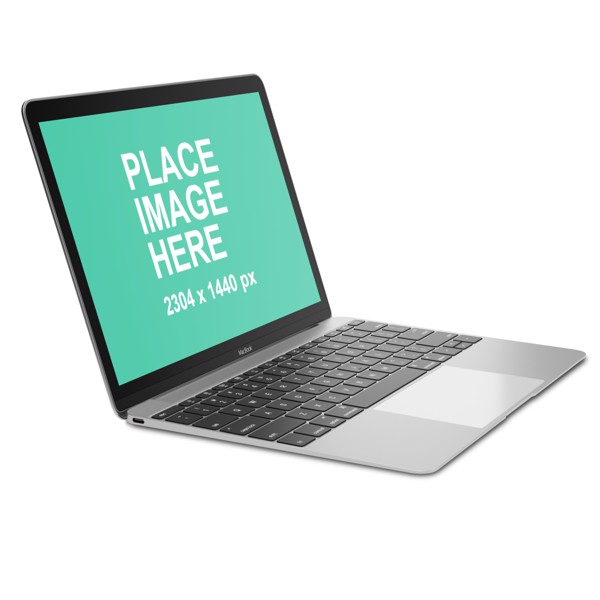 Right faced Silver MacBook