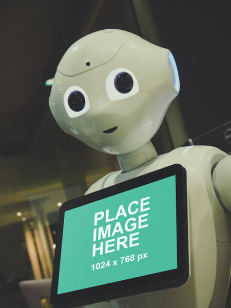 Robot with tablet display