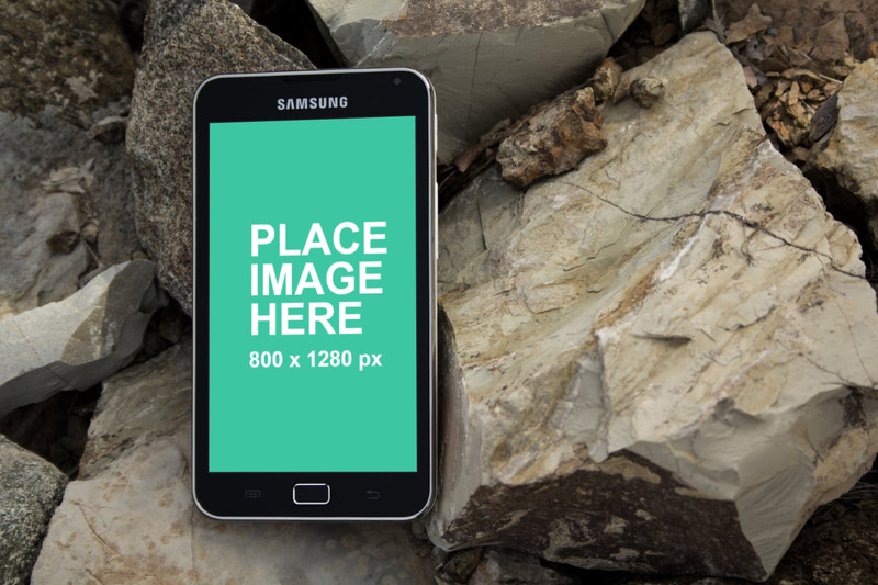 Samsung Tab black on rocks