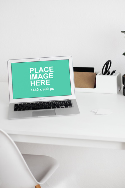 Macbook Air on white table
