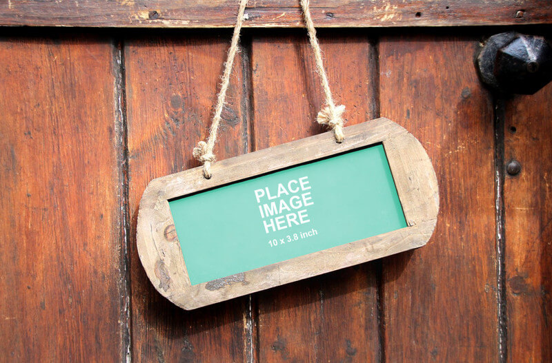 Small hanging chalkboard sign
