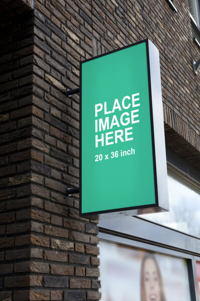 Tall billboard attached to wall