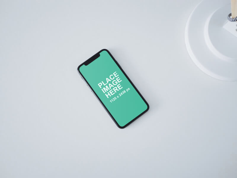 Top down view of iPhone X