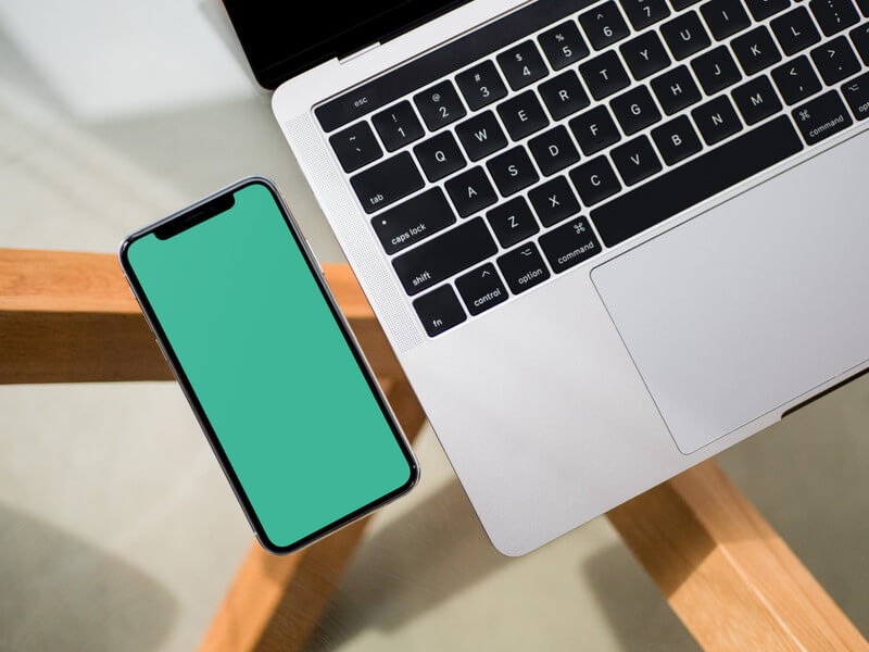 Top down view of iPhone X