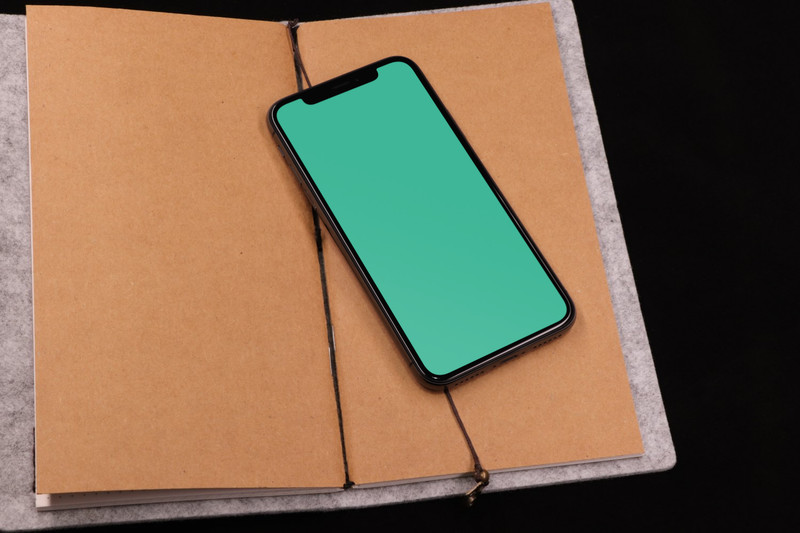 Top down view of iPhone X