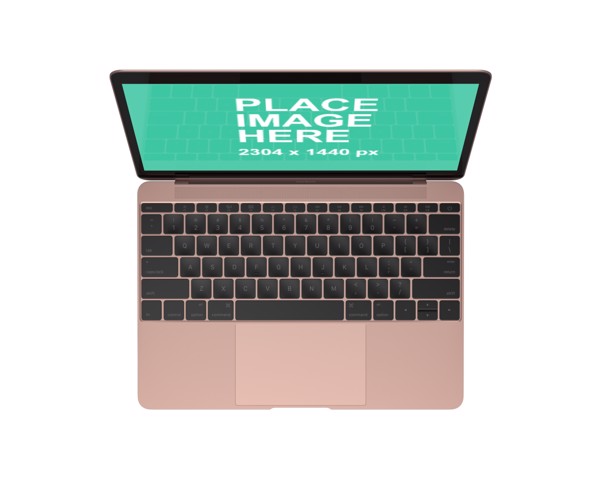 Top view Rose Gold MacBook