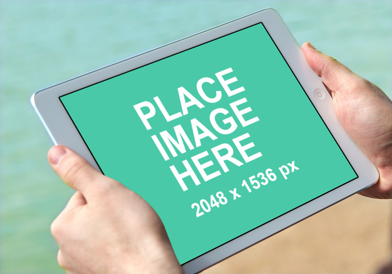 White iPad air outdoor