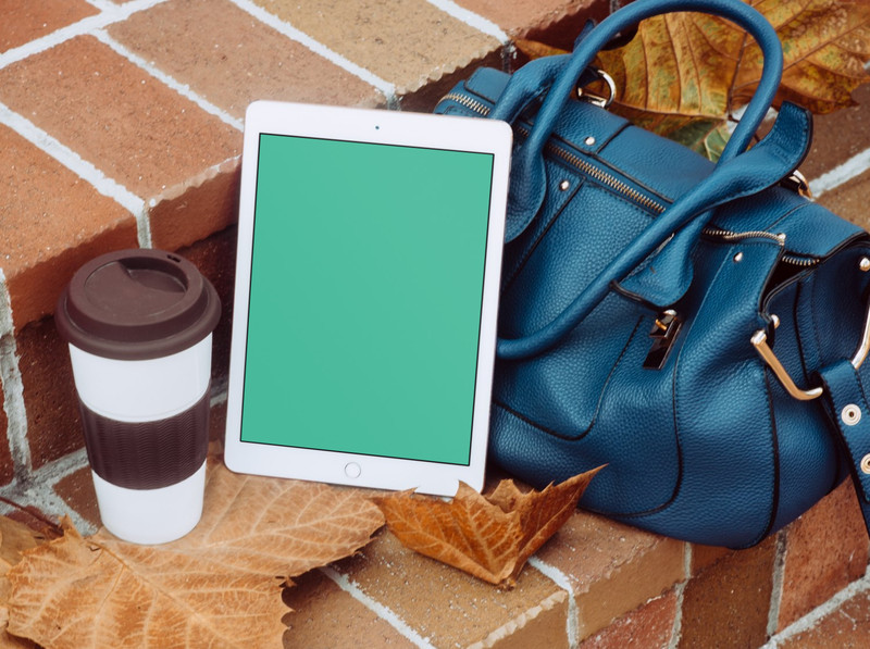 White iPad outdoors