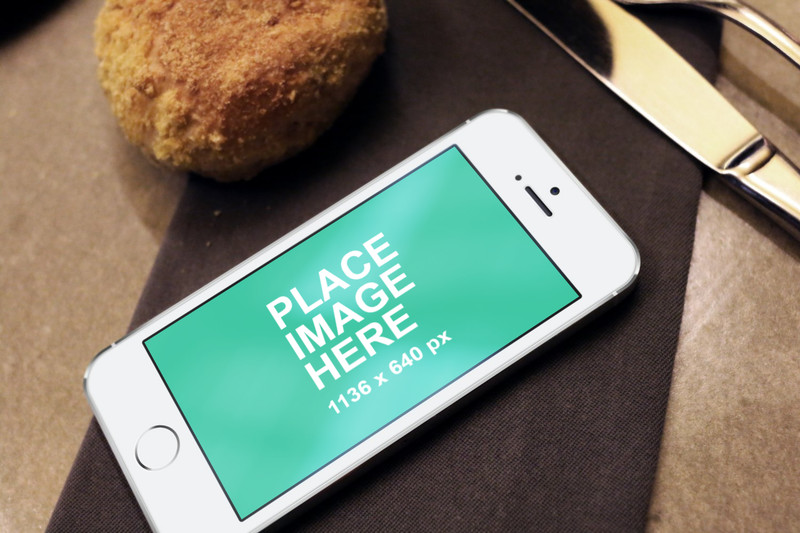 White iPhone 5 bread landscape