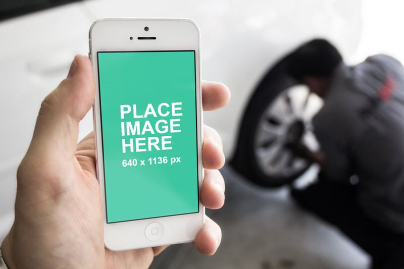 White iPhone at carservice