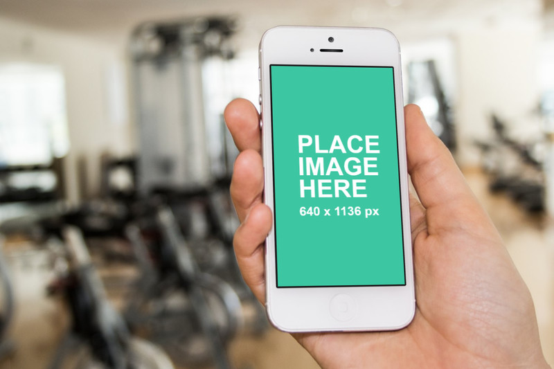 White iPhone in gym