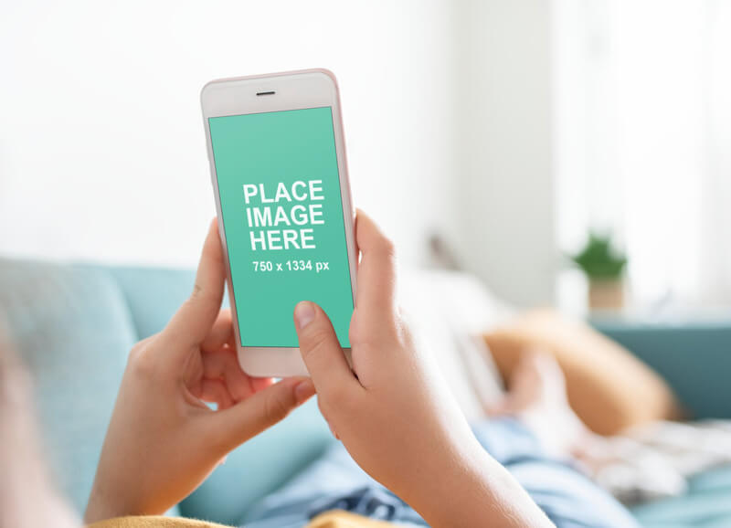 Woman holding iPhone