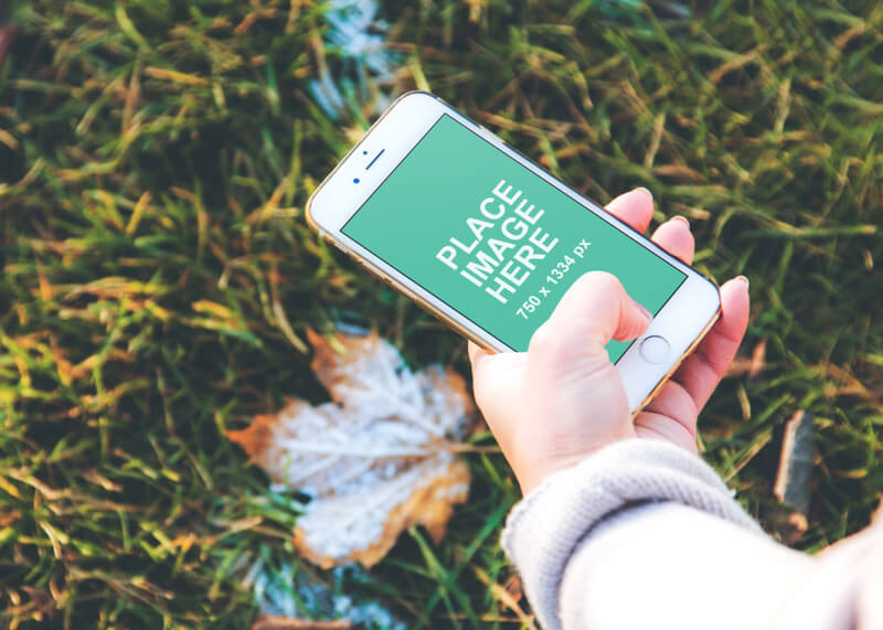 Woman holding iPhone