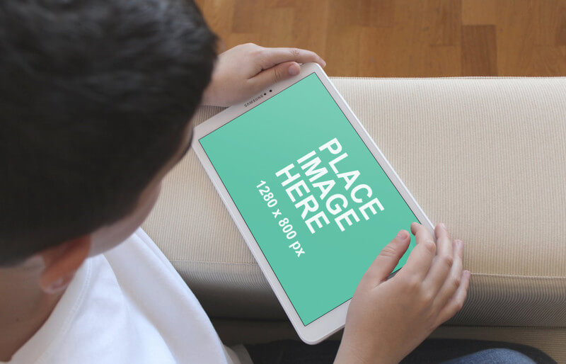 Young boy on Galaxy Tab